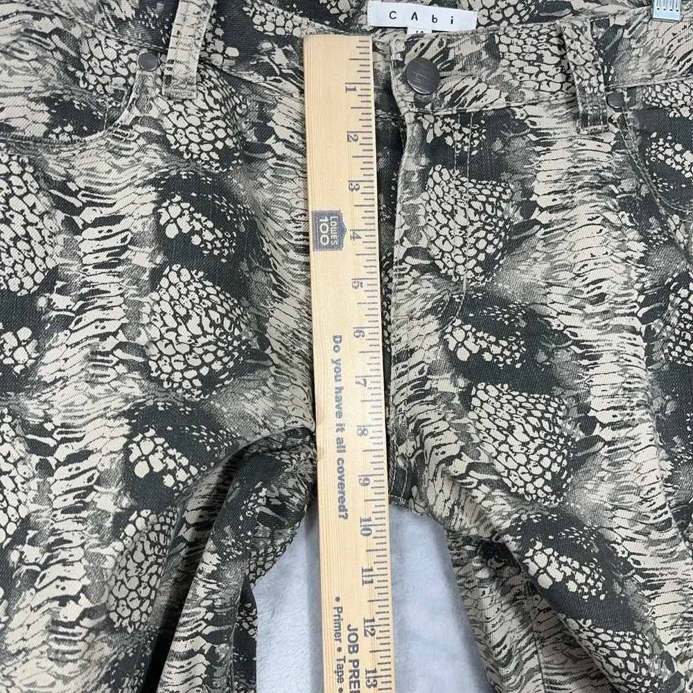 Cabi Womens Jeans‎ Diamondback Snakeskin Skinny Cotton Blend Style 958 Size 14